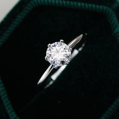 Moissanite Engagement Ring with Adjustable Band