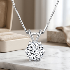 D color moissanite pendant necklace in luxury gift box