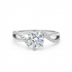 Cross moissanite ring with packaging
