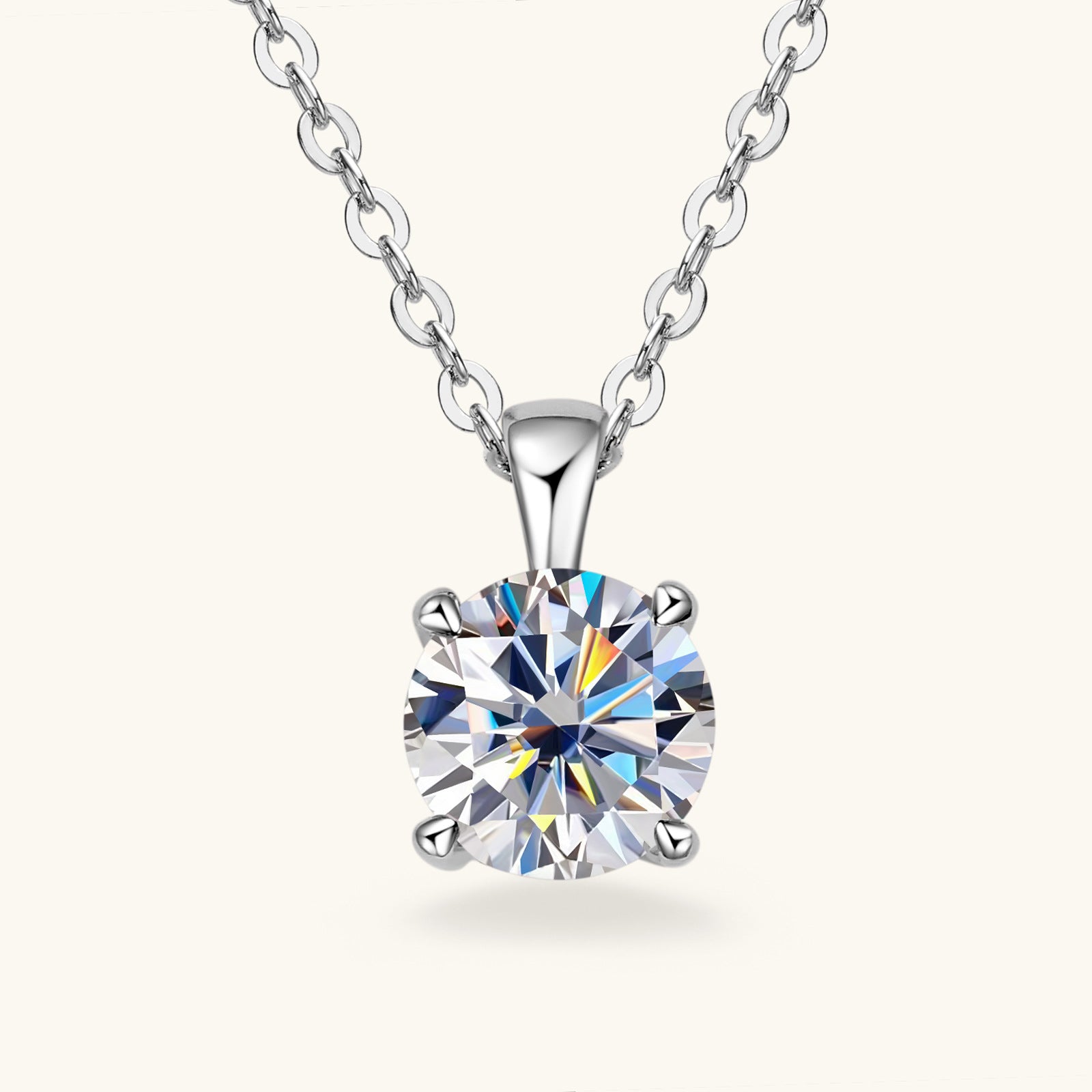 D color moissanite pendant necklace in S925 sterling silver