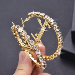 Exquisitely Carved Large Rhinestone Name Earrings