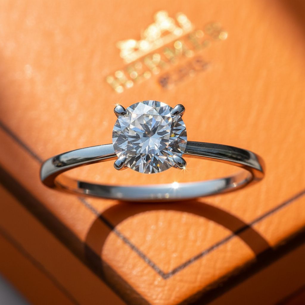 Moissanite solitaire ring detail shot, sterling silver band