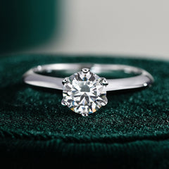 Moissanite Engagement Ring with Adjustable Band