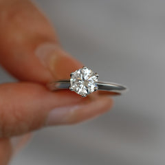Moissanite Engagement Ring with Adjustable Band