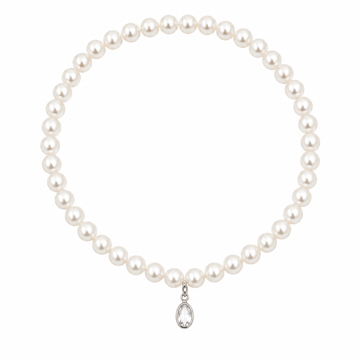Natural freshwater pearl necklace with silver clasp