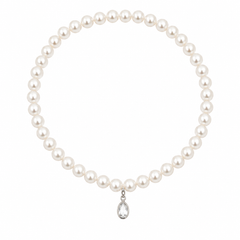 Natural freshwater pearl necklace with silver clasp