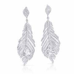 Feather stud earrings in 925 sterling silver