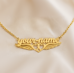 Personalized Double-Layer Name Necklace with Gold Plating arucollection