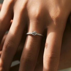 Square Cut D Color Moissanite Ring in 925 Sterling Silver