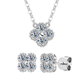 Four-leaf clover moissanite jewelry set in gift box
