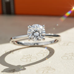 Classic moissanite engagement ring in 925 silver