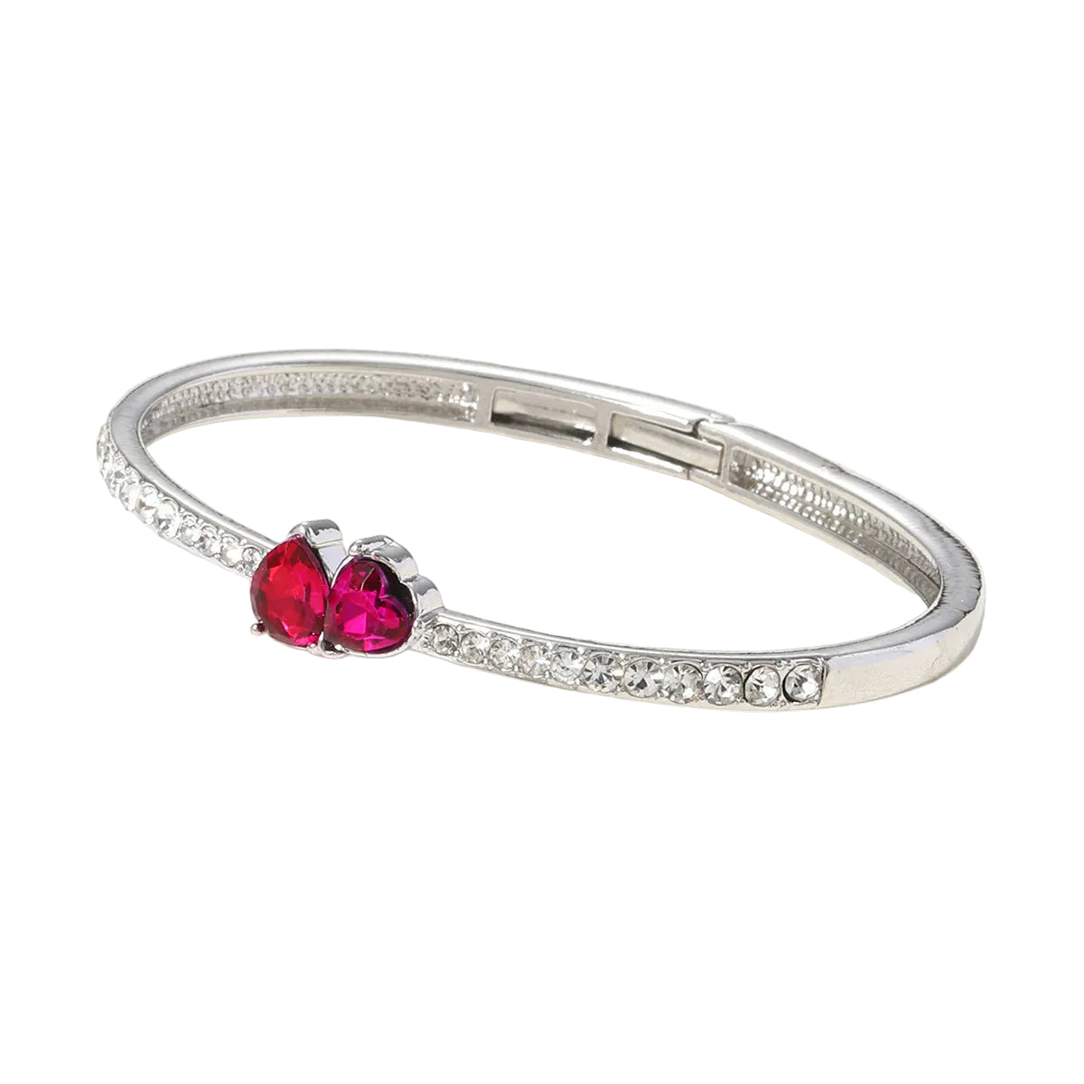 Rose rhinestone cuff bracelet styled on wrist