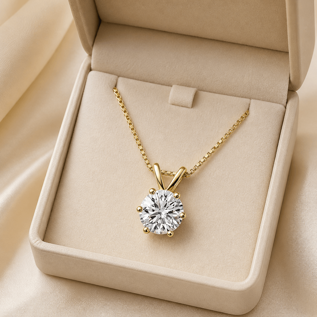 D color moissanite pendant in 925 sterling silver detail