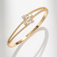 Geometric Zircon Bracelet 18K Gold Plated