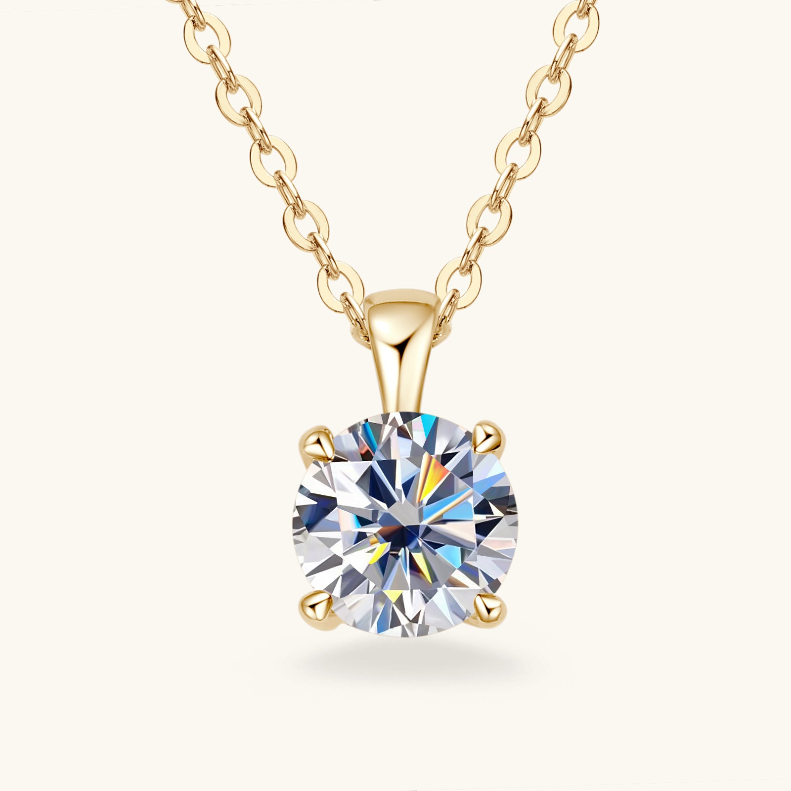 D color moissanite pendant necklace with GRA certificate