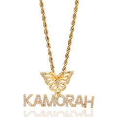 Butterfly beaded headband necklace