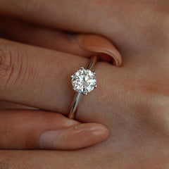 Moissanite Engagement Ring with Adjustable Band