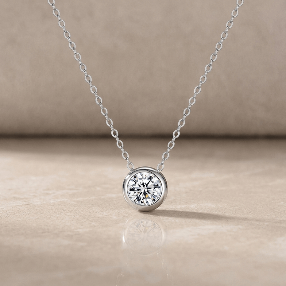 Bubble moissanite necklace in 925 sterling silver