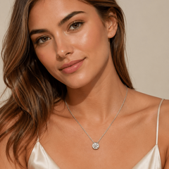 Bubble moissanite necklace, rose gold finish