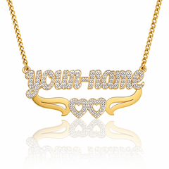 Personalized Double-Layer Name Necklace with Gold Plating