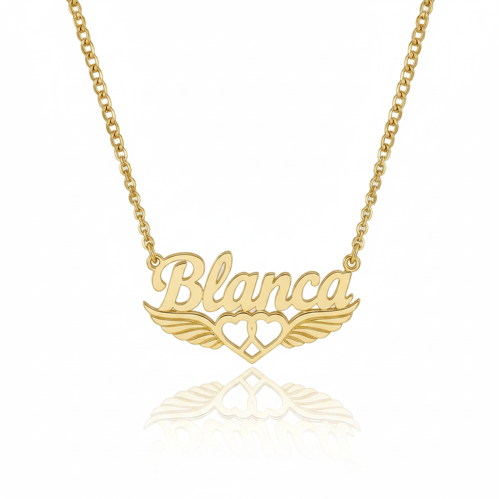 Personalized Double-Layer Name Necklace with Gold Plating | Aru Collection