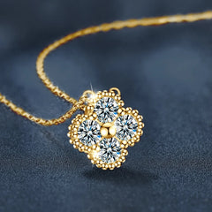 Clover moissanite earrings, gold plated set
