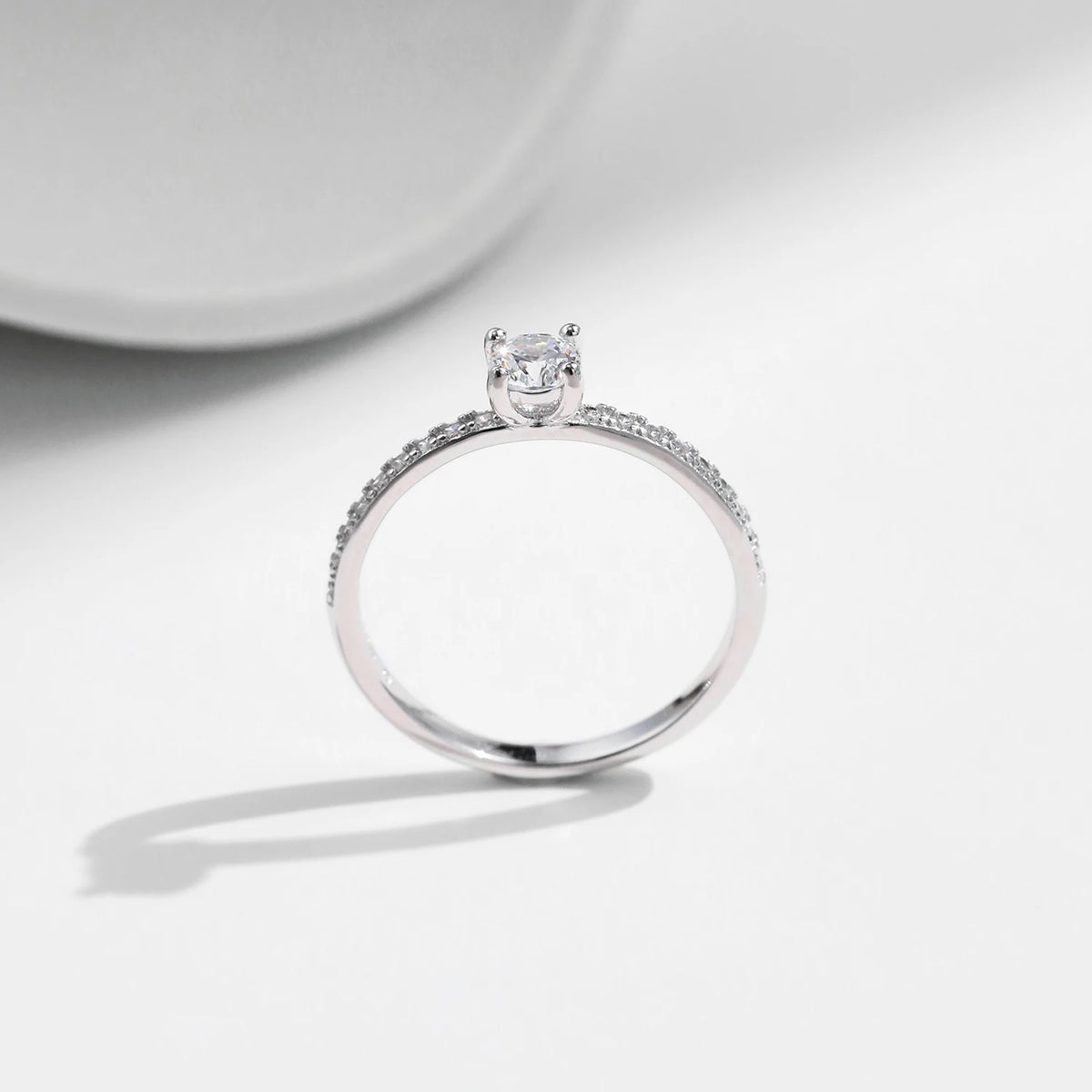 Square Cut D Color Moissanite Ring in 925 Sterling Silver