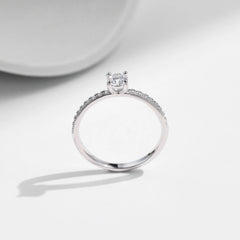 Square Cut D Color Moissanite Ring in 925 Sterling Silver