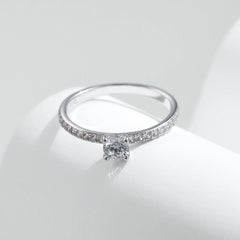 Square Cut D Color Moissanite Ring in 925 Sterling Silver