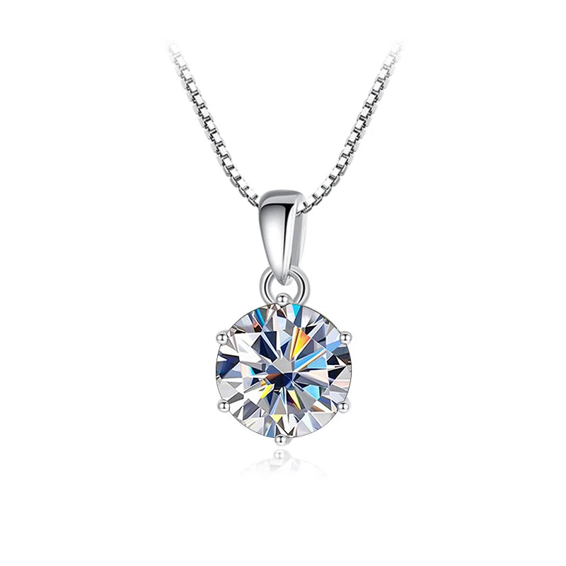 1ct moissanite pendant necklace in 925 sterling silver